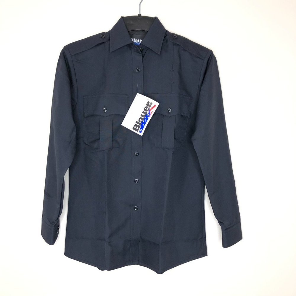 Blauer Uniform Shirt Women's 8900W Navy Blue Polyester Blend Long Sleeve 34 Reg